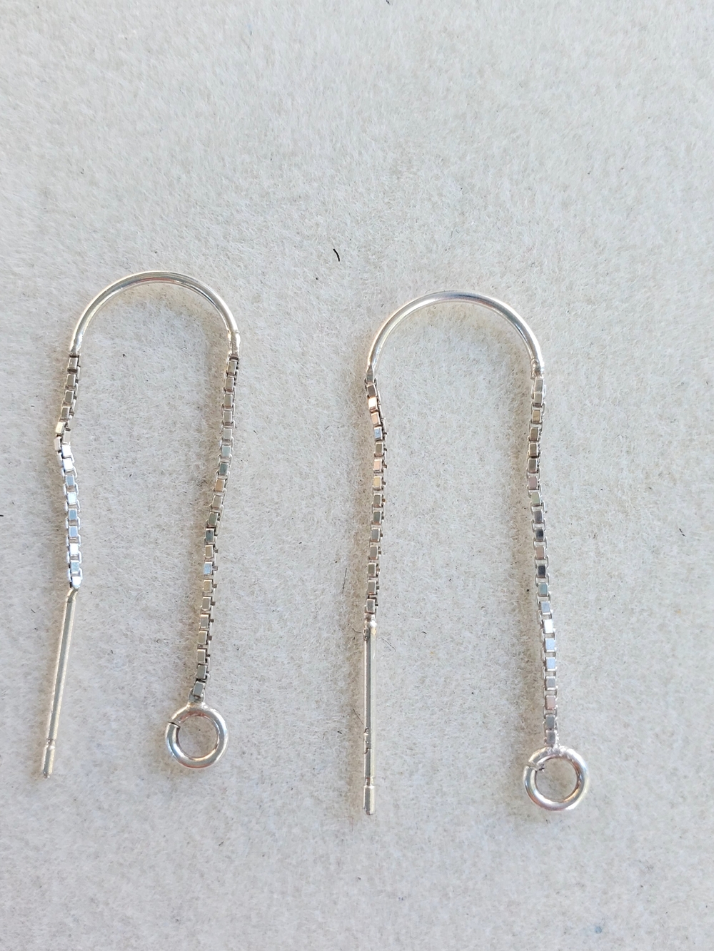 Sterling Silver Threader Box-Chain Earrings - Picture 5 of 7